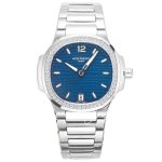 Replica Patek Philippe Nautilus 7118 Lady 3kf Ss Blue Dial Diamond Bezel Swiss 324 Sc (1)