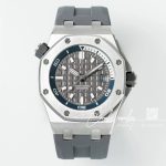 Replica Audemars Piguet Royal Oak 15720 Bb Ss Gray Dial Grey Rubber Strap 4308 (1)