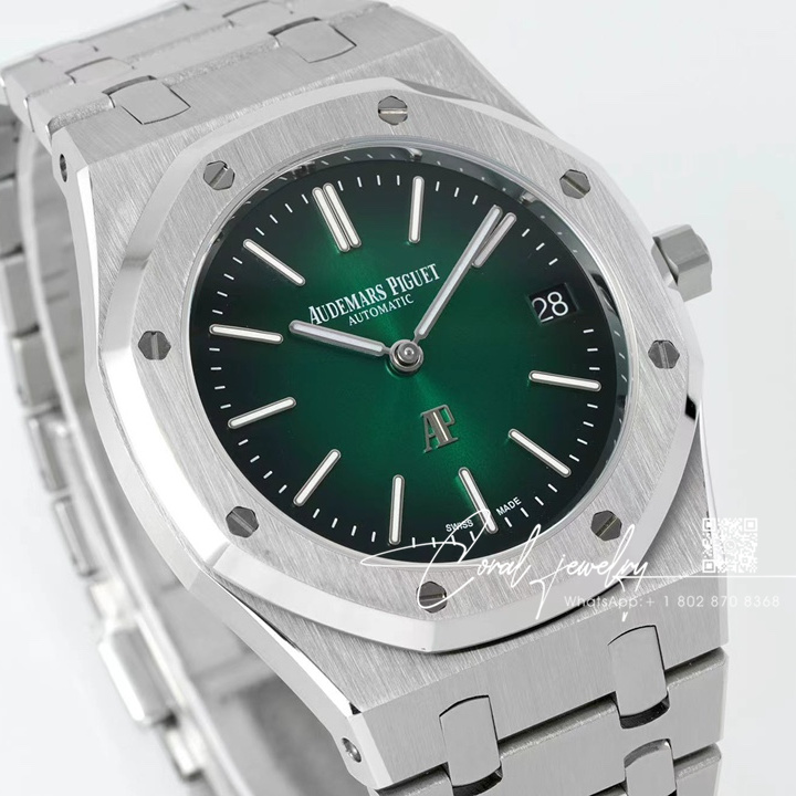 Replica Audemars Piguet Royal Oak Extra Thin 39mm 15202 Zf Ss Gradient Green Dial Swiss 2121 (2)