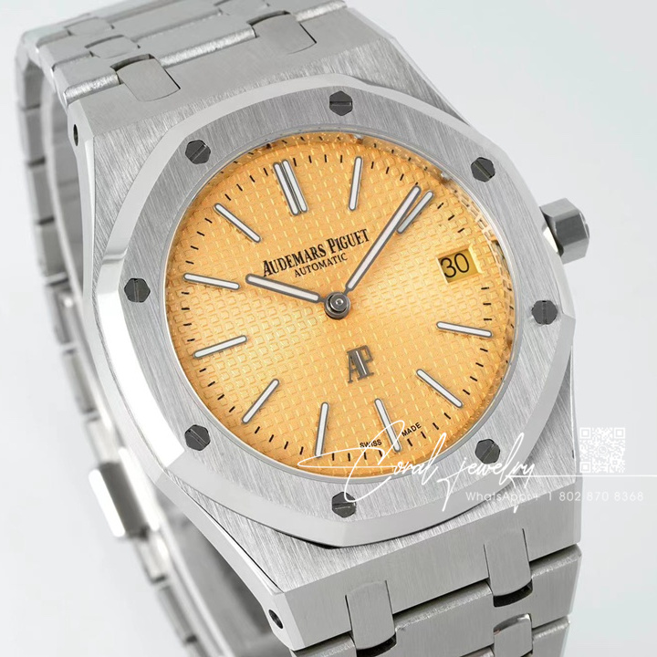 Replica Audemars Piguet Royal Oak Extra Thin 39mm 15202 Zf Ss Yellow Dial Swiss 2121 (2)