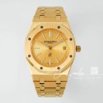 Replica Audemars Piguet Royal Oak Extra Thin 39mm 15202 Zf Yg Champagne Dial Swiss 2121 (1)