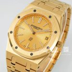 Replica Audemars Piguet Royal Oak Extra Thin 39mm 15202 Zf Yg Champagne Dial Swiss 2121 (4)