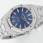 Replica Audemars Piguet Royal Oak Frosted Gold 41mm 15410bc Zf Factory Ss Blue Dial Swiss 3120 (4)