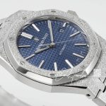 Replica Audemars Piguet Royal Oak Frosted Gold 41mm 15410bc Zf Factory Ss Blue Dial Swiss 3120 (5)