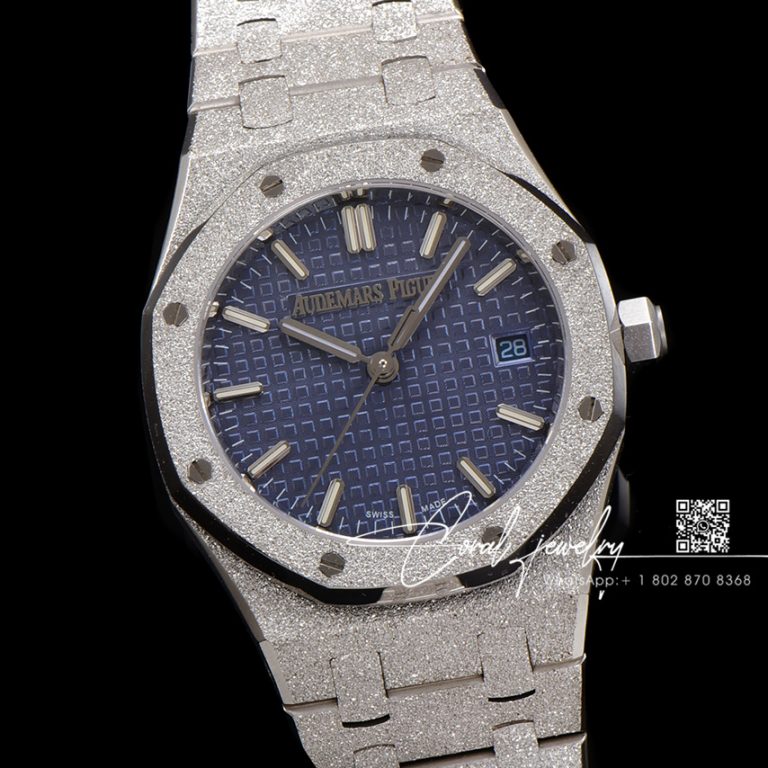 Replica Audemars Piguet Royal Oak Frosted Gold Quartz 33mm 67653 Omf Ss Blue Dial Swiss 3132 (2)