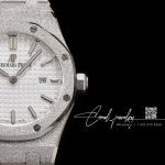 Replica Audemars Piguet Royal Oak Frosted Gold Quartz 33mm 67653 Omf Ss Silver Dial Swiss 3132 (13)