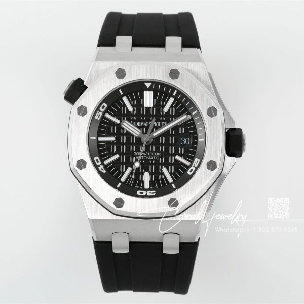 Replica Audemars Piguet Royal Oak Offshore Diver 15710 Apsf Ss Black Dial Swiss 3120 (1)