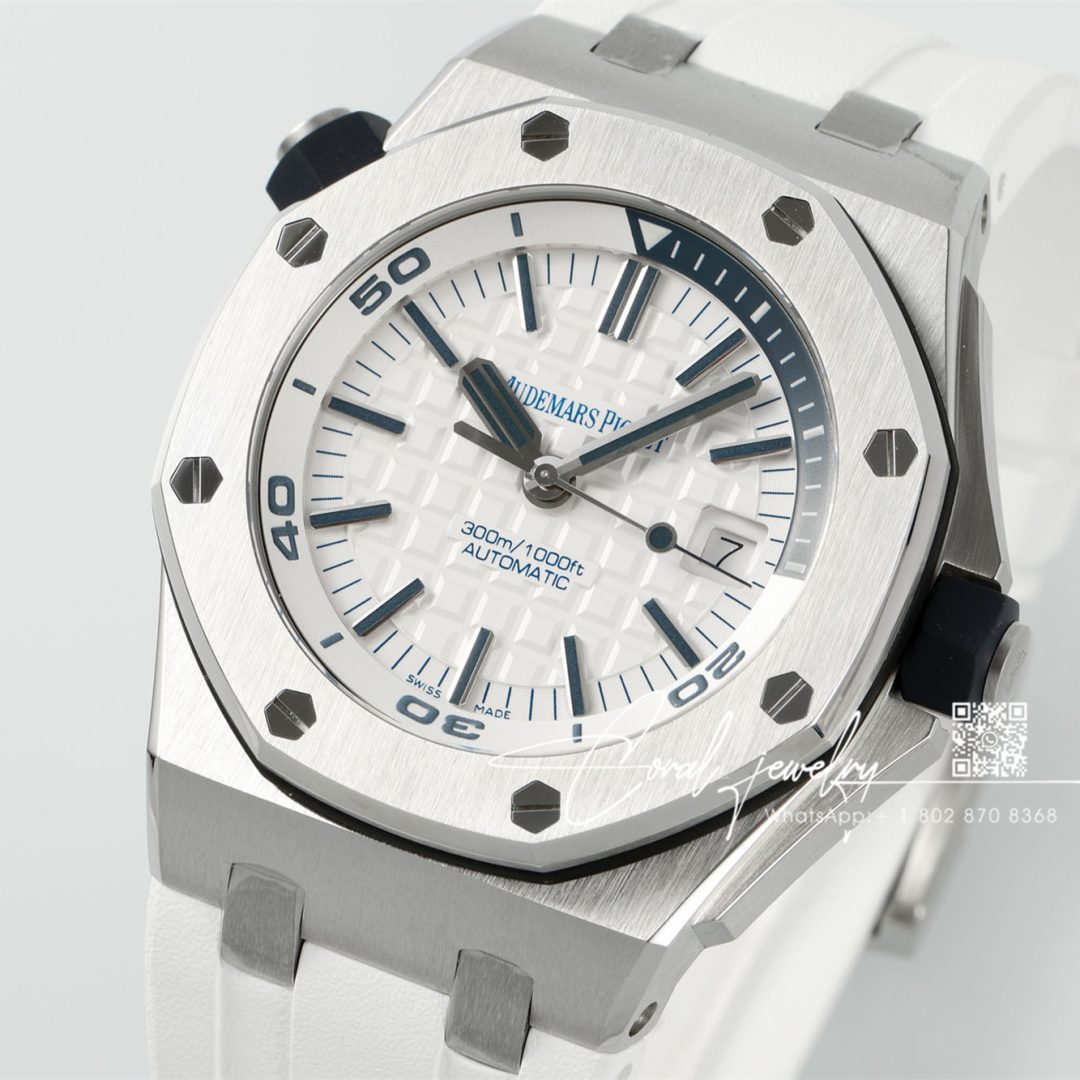 Replica Audemars Piguet Royal Oak Offshore Diver 15710 Apsf Ss White Dial Swiss 3120 (2)