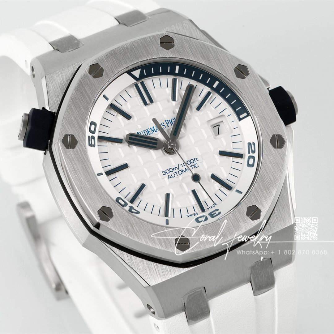 Replica Audemars Piguet Royal Oak Offshore Diver 15710 Apsf Ss White Dial Swiss 3120 (3)