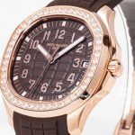 Replica Patek Philippe Aquanaut 5268 Ppf Brown Dial Diamond Brown Strap Swiss 324 Sc (2)