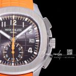 Replica Patek Philippe Aquanaut 5968 Omf Ss Black Dial Orange Strap Swiss Ch 28 520 (4)