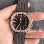 Replica Patek Philippe Aquanaut Luce Lady 5067a Ppf Rg & Diamond Brown Dial Brown Strap Swiss Ronda Quartz (1)