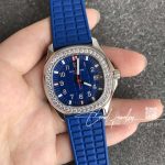 Replica Patek Philippe Aquanaut Luce Lady 5067a Ppf Ss & Diamond Blue Dial Red Hand Swiss Ronda Quartz (3)