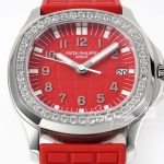 Replica Patek Philippe Aquanaut Luce Lady 5067a Singapore Edition Ppf Ss & Diamond Red Dial Swiss Ronda Quartz (3)