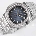 Replica Patek Philippe Nautilus 5711 Ppf V4 Ss & Diamond Blue Dial Swiss 324sc (5)