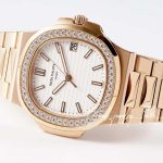 Replica Patek Philippe Nautilus 57111a Ppf V4 Rg & Diamond White Dial Swiss 324sc (4)