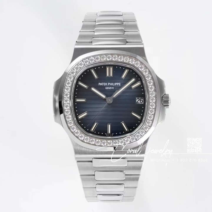 Replica Patek Philippe Nautilus 57111a Ppf V4 Ss & Diamond Blue Dial Swiss 324sc (1)