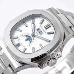 Replica Patek Philippe Nautilus Annual Calendar Moonphase 57261a Ppf Ss White Dial Swiss 324 (5)