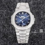 Replica Patek Philippe Nautilus Anual Calendar 5726 R8f Ss & Diamonds Blue Dial Swiss 324s (1)