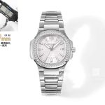 Replica Patek Philippe Nautilus Ladies 70101g 001 Grf Ss & Diamonds Silver Dial Swiss Quartz E23 250 S C (1)