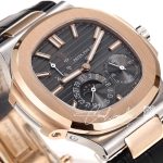 Replica Patek Philippe Nautilus Moonphase 5712 Grf Grey Dial Grey Leather Strap Swiss 240 Ps (3)