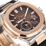 Replica Patek Philippe Nautilus Moonphase 5712 Grf Rg Brown Dial Black Leather Strap Swiss 240 Ps (2)