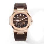 Replica Patek Philippe Nautilus Moonphase 5712 Grf Rg Brown Dial Brown Leather Strap Swiss 240 Ps (1)