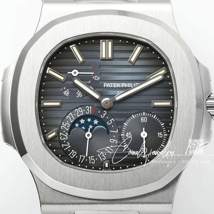 Replica Patek Philippe Nautilus Moonphase 5712 Ppf Factory V2 Blue Dial Black Leather Strap Swiss 240 Ps (2)