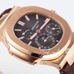 Replica Patek Philippe Nautilus Moonphase 5712 Ppf Factory V2 Brown Dial Brown Leather Strap Swiss 240 Ps (5)