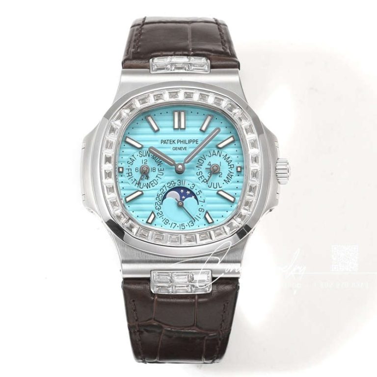 Replica Patek Philippe Nautilus Perpetual Calendar 5740 Ppf Azure Dial Diamond Bezel Swiss 240 Ps (1)