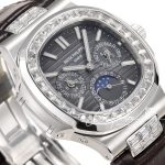 Replica Patek Philippe Nautilus Perpetual Calendar 5740 Ppf Gray Dial Diamond Bezel Swiss 240 Ps (5)