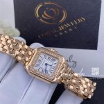 Cartier Panthere De Cartier Watchsmall Model Quartz Movement Rose Gold Diamonds Coral (1)