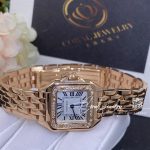 Cartier Panthere De Cartier Watchsmall Model Quartz Movement Rose Gold Diamonds Coral (3)