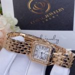 Cartier Panthere De Cartier Watchsmall Model Quartz Movement Rose Gold Diamonds Coral (8)