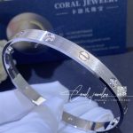 Cartier Love Bracelet Classic Model Brushed 4 Diamonds B6080217 Coral (3)