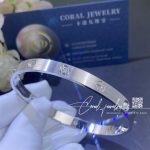 Cartier Love Bracelet Classic Model Brushed 4 Diamonds B6080217 Coral (7)