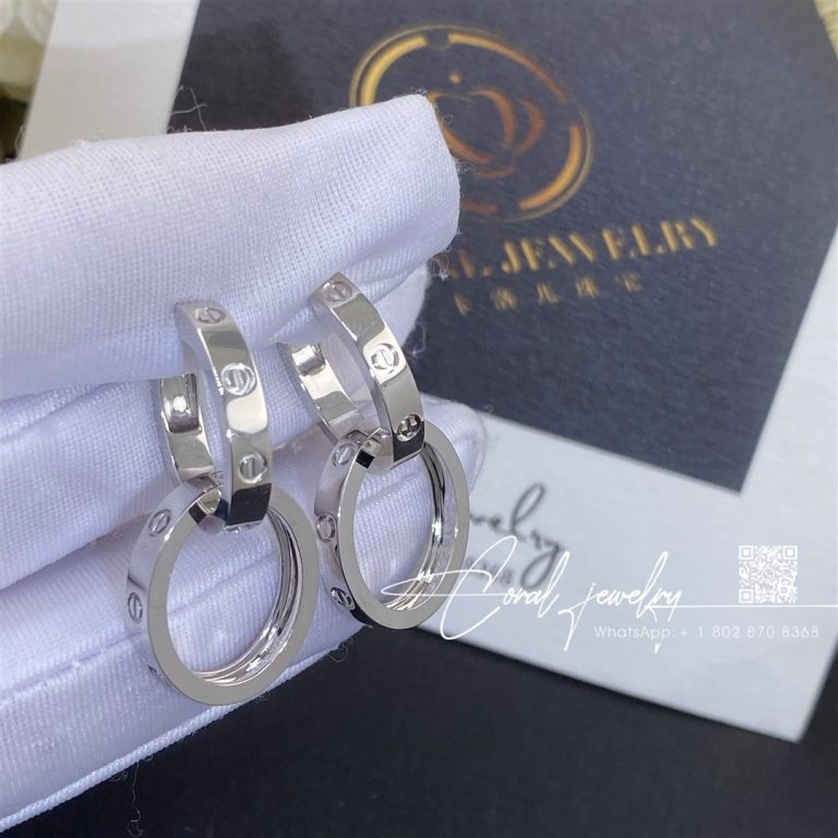 Cartier love white gold earrings b8301500 coral (6)