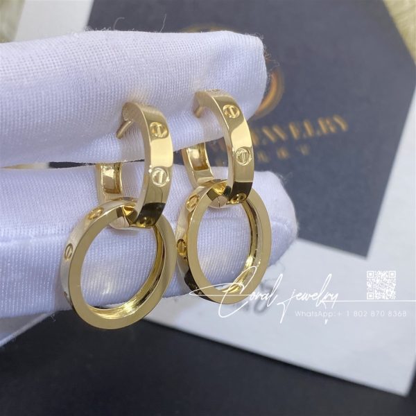 Cartier love yellow gold earrings b8301499 coral (9)
