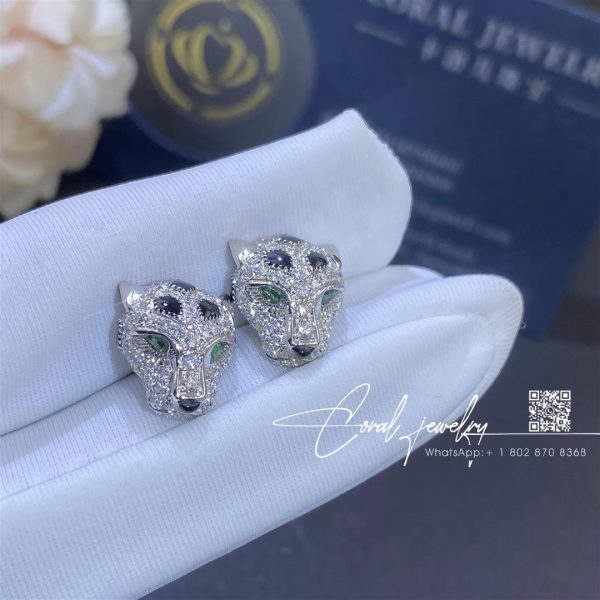 Cartier panthere de cartier stud earrings white gold n8515269 coral (1)