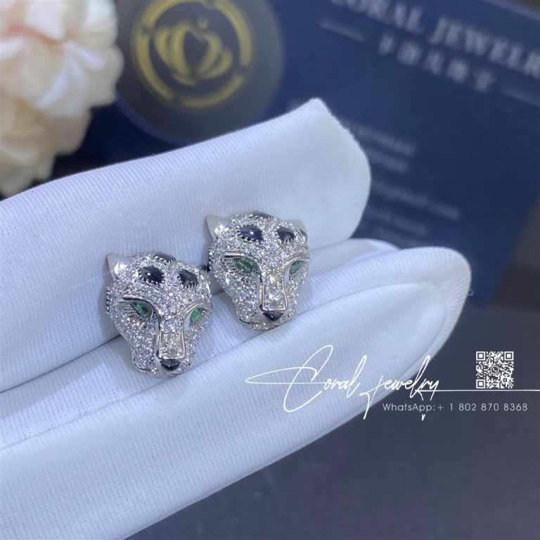 Cartier panthere de cartier stud earrings white gold n8515269 coral (1)