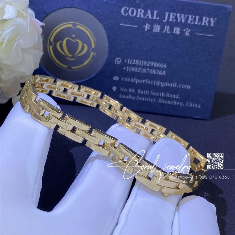 Cartier yellow gold maillon panthere bracelet b6065417 coral (1)