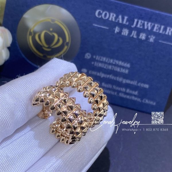 Cartier clash de cartier hoop earrings double row b8301478 coral (1)