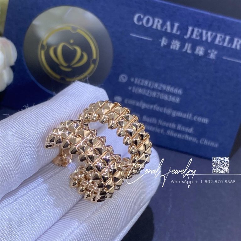 Cartier clash de cartier hoop earrings double row b8301478 coral (1)