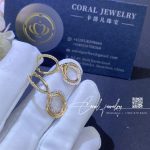 Cartier trinity earrings half paved b8301465 coral (1)