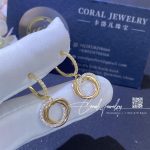 Cartier trinity earrings half paved b8301465 coral (2)