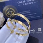 Cartier love hoop earrings large model yellow gold b8028200 coral (5)
