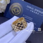Cartier maillon panthere ring five rows yellow gold b4230700 coral (2)