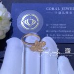 Pasquale bruni petit garden ring in 18k rose gold with white and champagne diamonds coral (6)