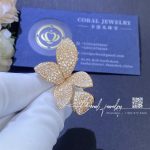 Pasquale bruni giardini segreti five leaves small flower ring coral (1)